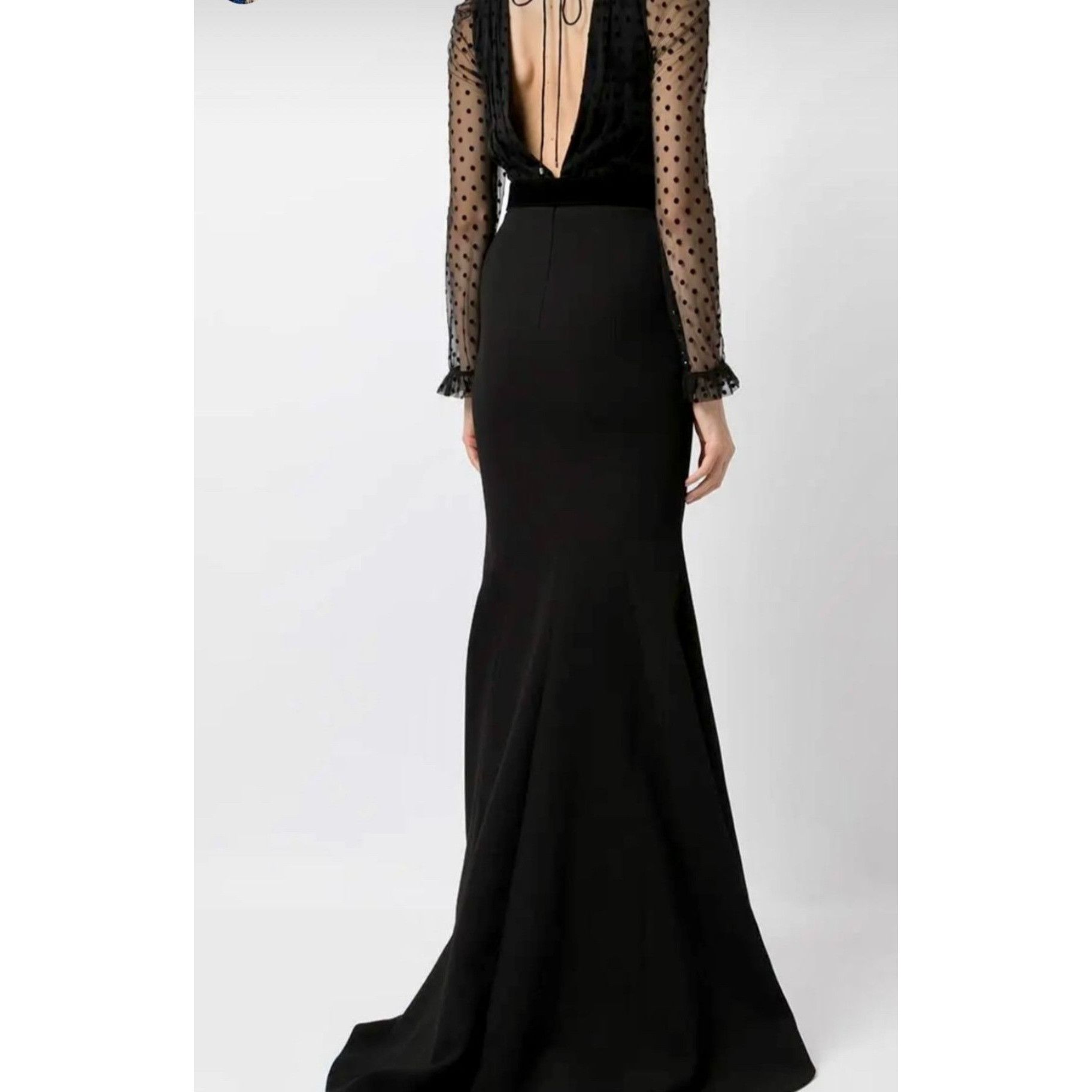 Other REBECCA VALLANCE Tiffany Belted Tulle Mermaid Gown Plunge Size XS / US 0-2 / IT 36-38 - 8 Thumbnail