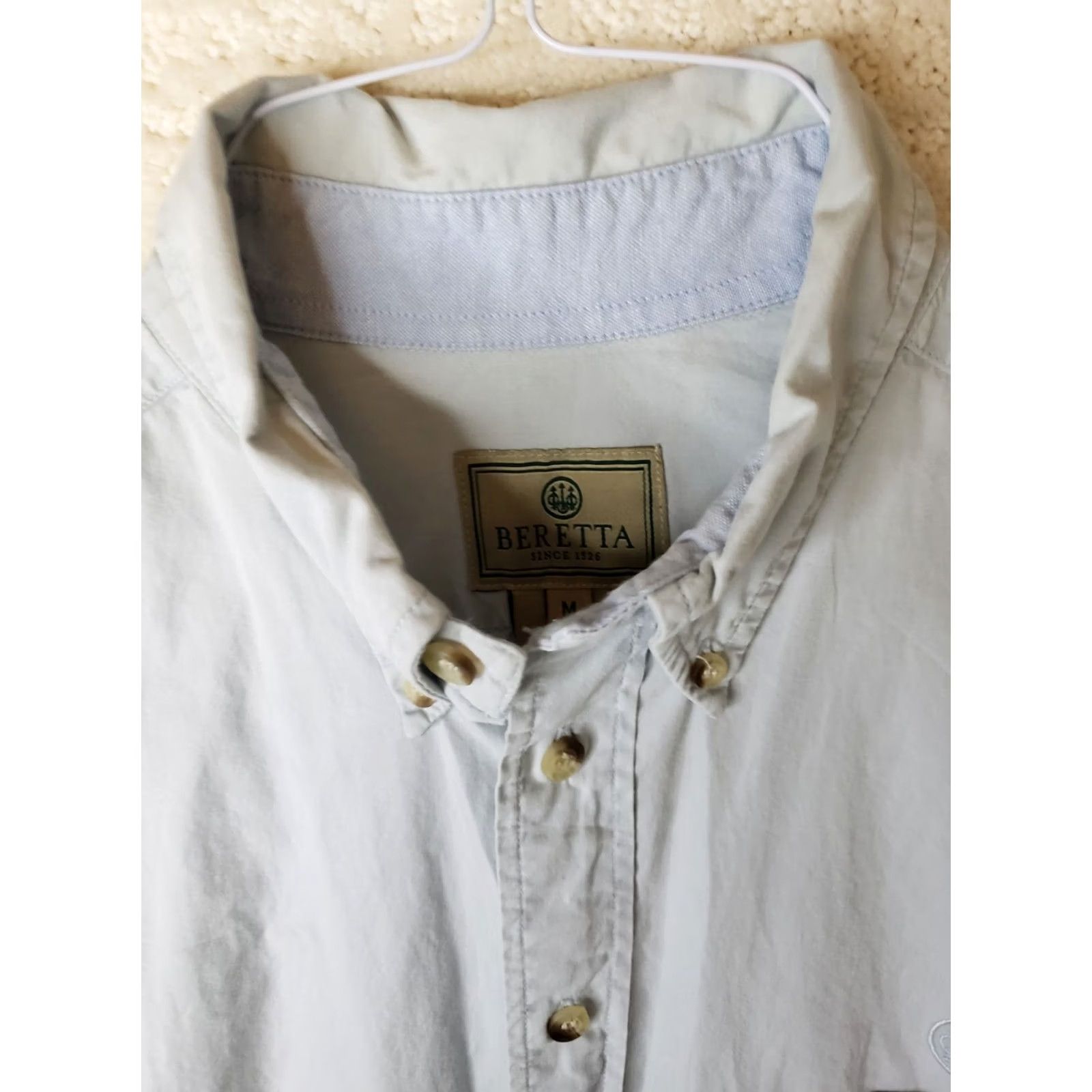 Vintage Beretta Shirt Button-Up Long Sleeve Blue M Casual, Button-Down Collared, Cotton, Lightweight, Pockets, Outdoor, Classic, Men’s Size US M / EU 48-50 / 2 - 5 Thumbnail