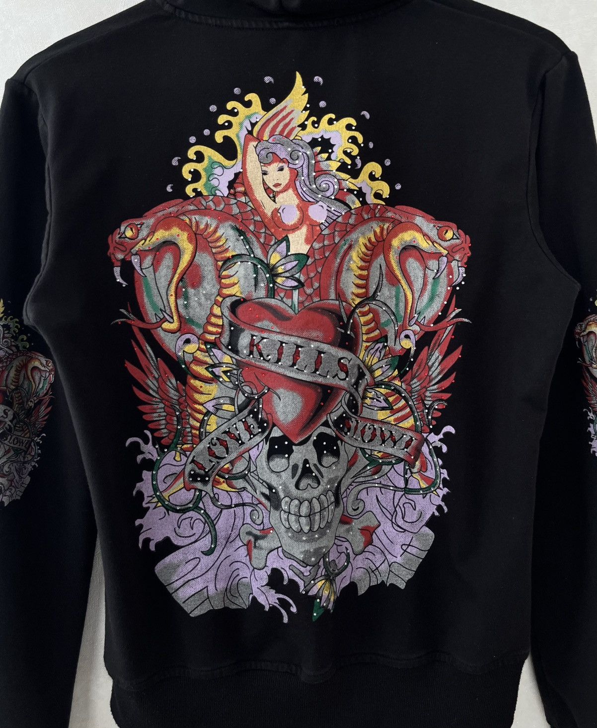 Japanese Brand Ed Hardy Style Y2K Zip Hoodie Size US S / EU 44-46 / 1 - 11 Thumbnail