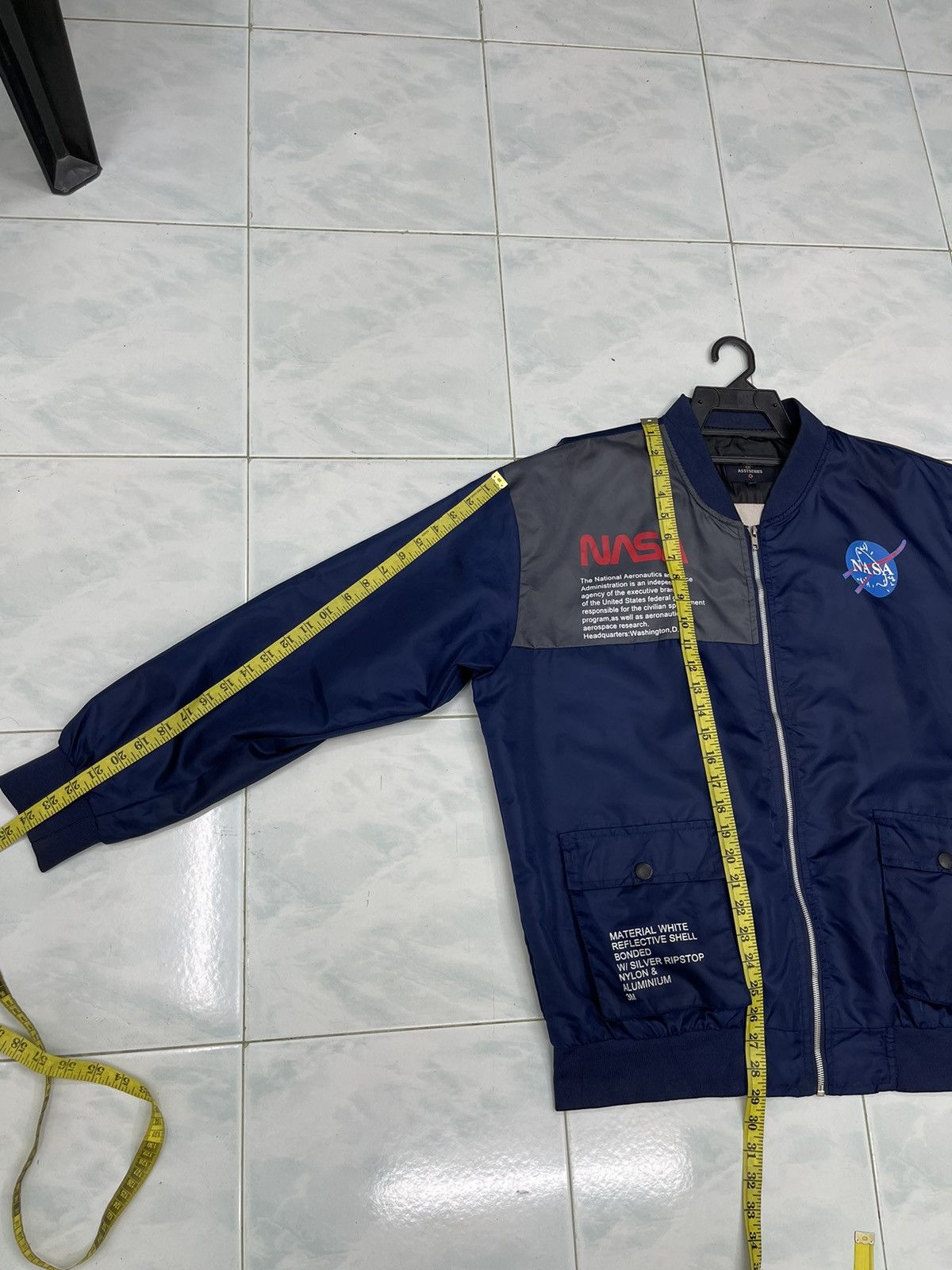 Bomber Jacket Apollo NASA Patches Slim Fit Bomber Jackets Windbreaker ...