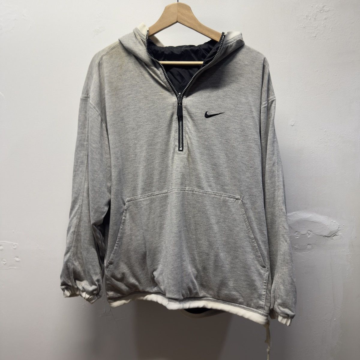 Nike Vintage Nike Reversible Black Nylon Cotton Windbreaker Size US M / EU 48-50 / 2 - 3 Thumbnail