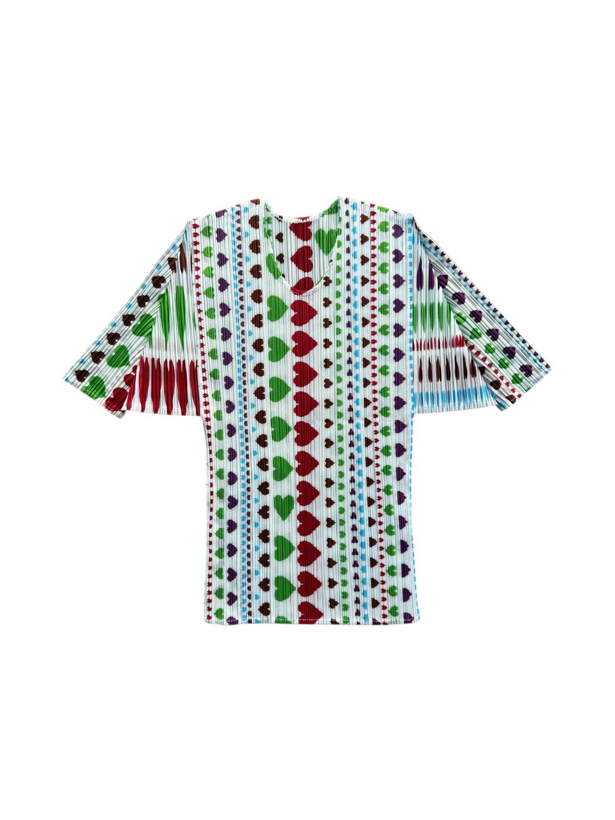 RARE Pleats Please Issey Miyake heart print top