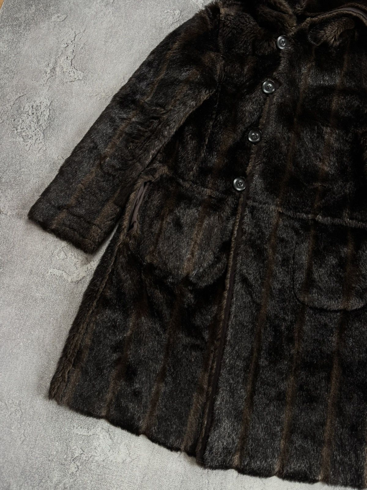 Armani Armani Jeans EU44/US8 brown Faux Fur coat hooded jacket 90s Size M / US 6-8 / IT 42-44 - 8 Thumbnail