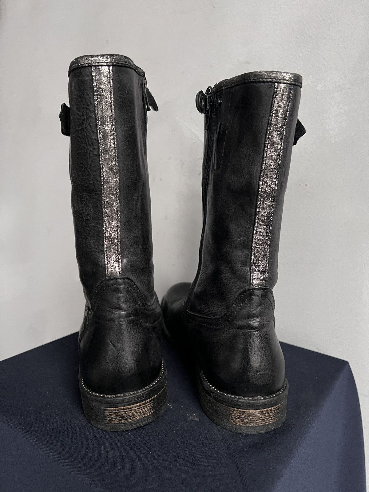 Hedi Slimane Black Buckled Leather Boots Heavy Punk guidi style artisan Size US 8.5 / EU 41-42 - 6 Thumbnail
