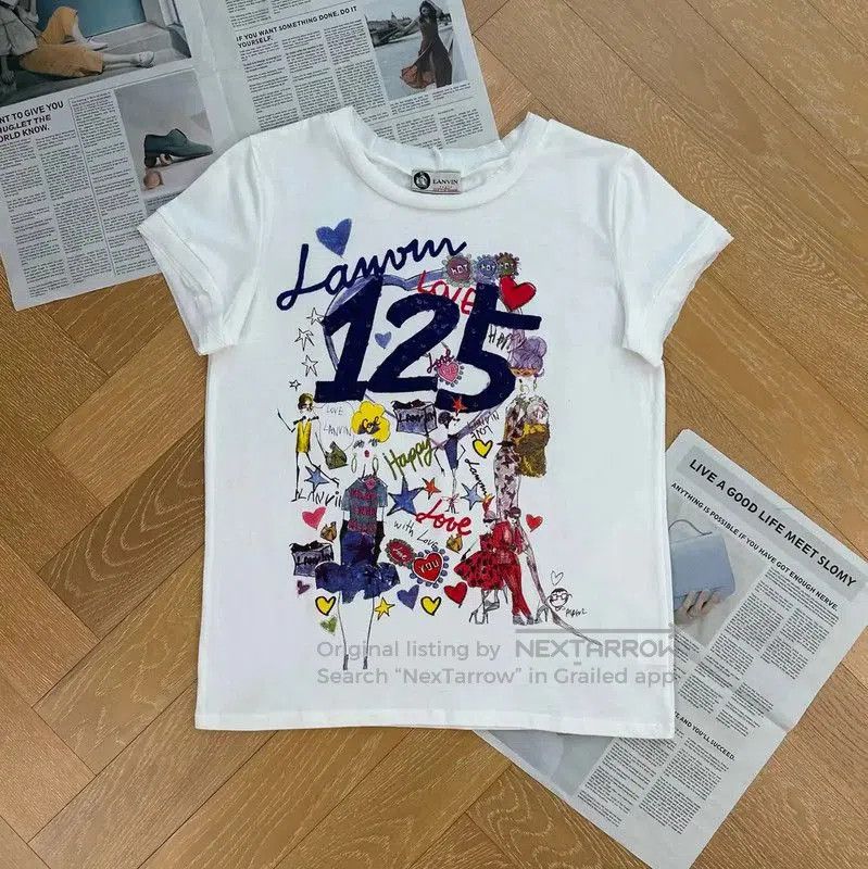 Lanvin Lanvin White Women's Graphic T-Shirt . Size L / US 10 / IT 46 - 1 Thumbnail