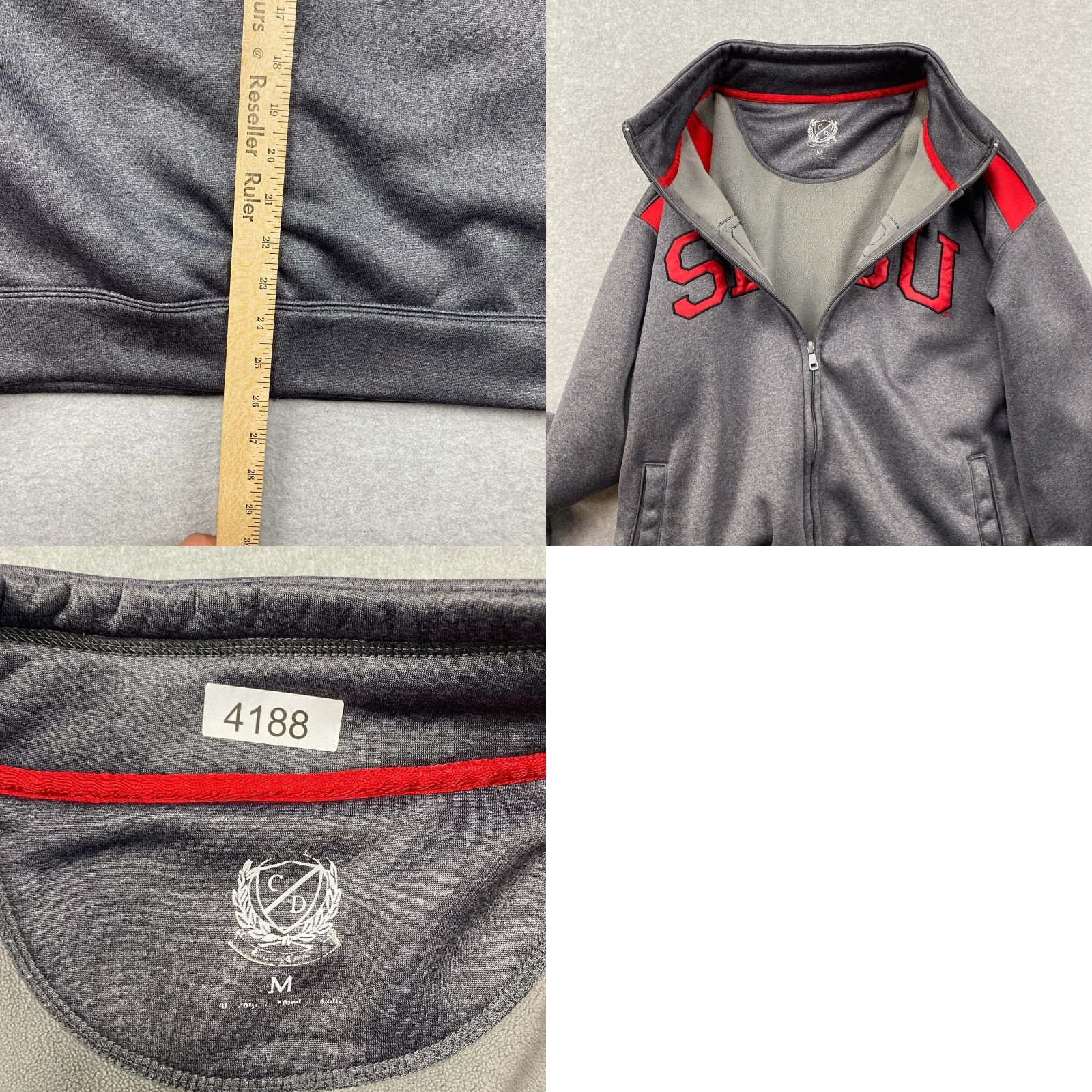 Logo 7 VINTAGE SDSU Sweatshirt Men M Gray Campus Drive Full Zip Embroidered Logo Pocket Lined Fleece Mock Neck Size US M / EU 48-50 / 2 - 8 Thumbnail