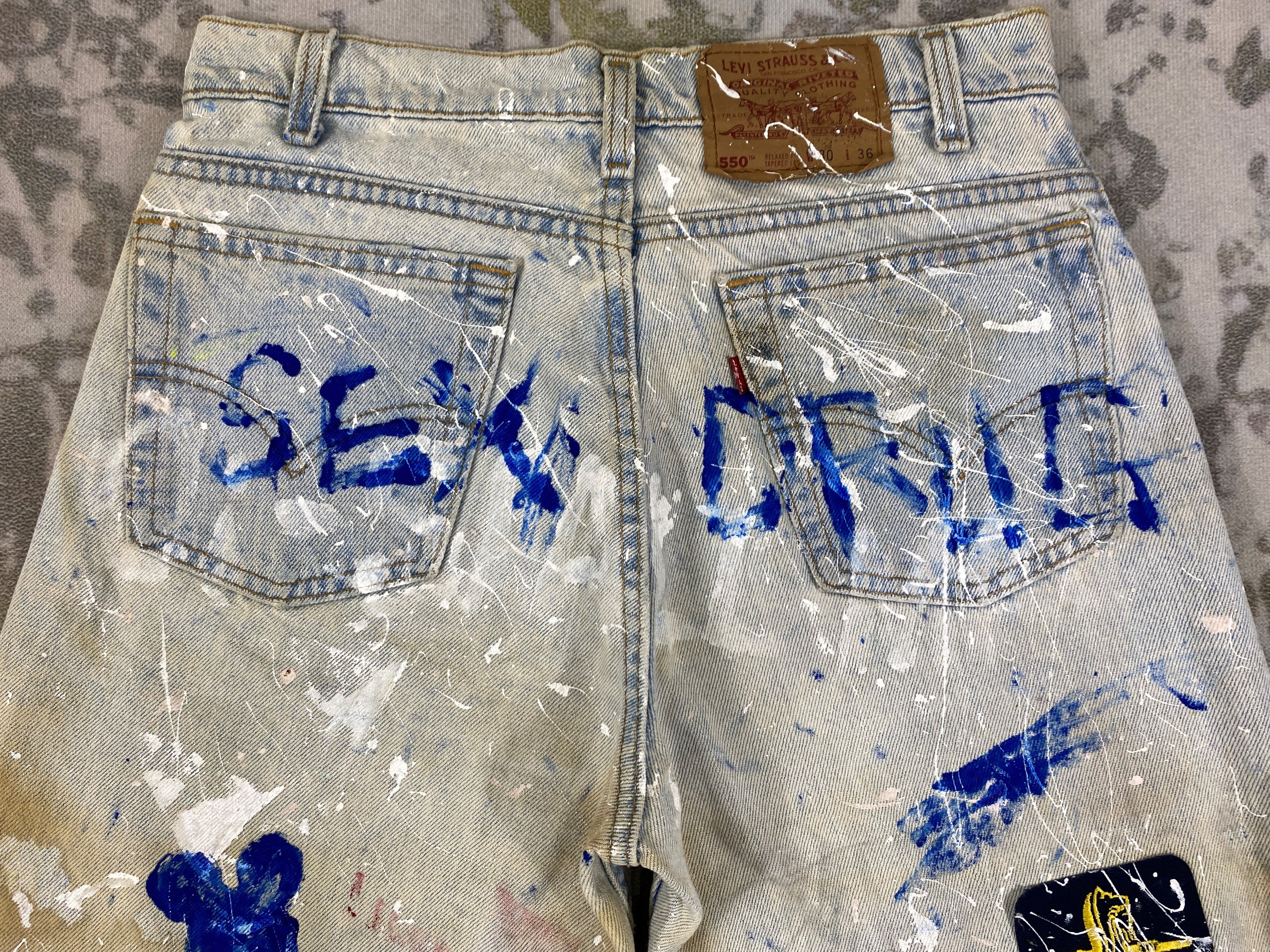 Levi's 90's Painted Light Wash Vintage Levi's 550 USA 29x30 JN1851 Size US 29 - 4 Thumbnail