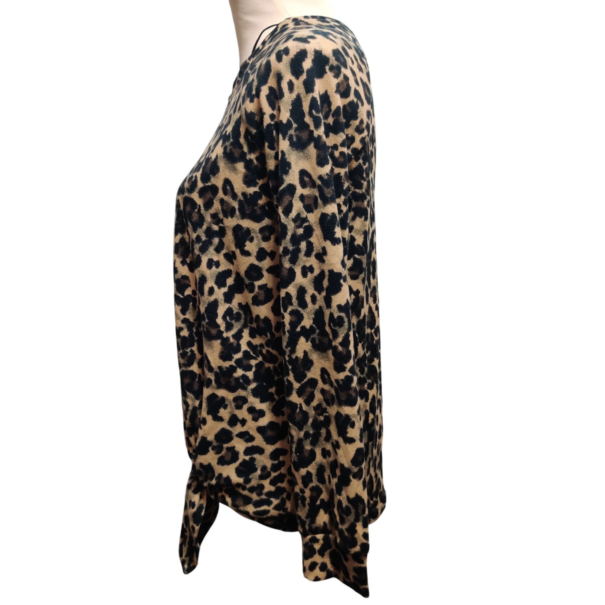 Other Nine Britton S Leopard Print Blouse Long Sleeve Crew Neck Fr Size S / US 4 / IT 40 - 3 Thumbnail