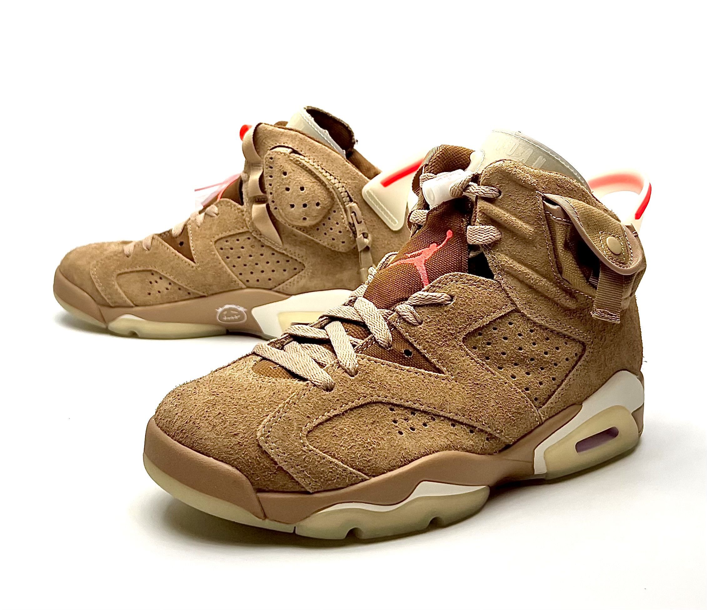 Jordan Brand Nike Air Jordan 6 Retro x Travis Scott "British Khaki” Size US 5.5 / EU 38 - 3 Thumbnail