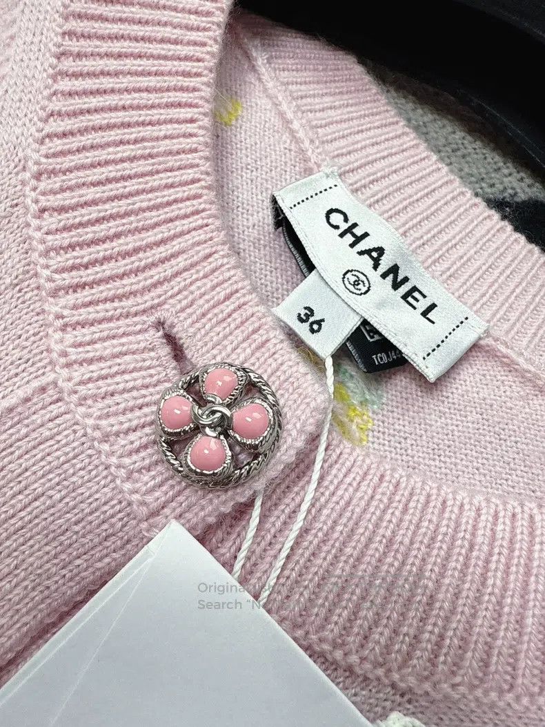 Chanel Chanel 24p pink clover pattern long-sleeved knitted cardig Size XS / US 0-2 / IT 36-38 - 6 Thumbnail