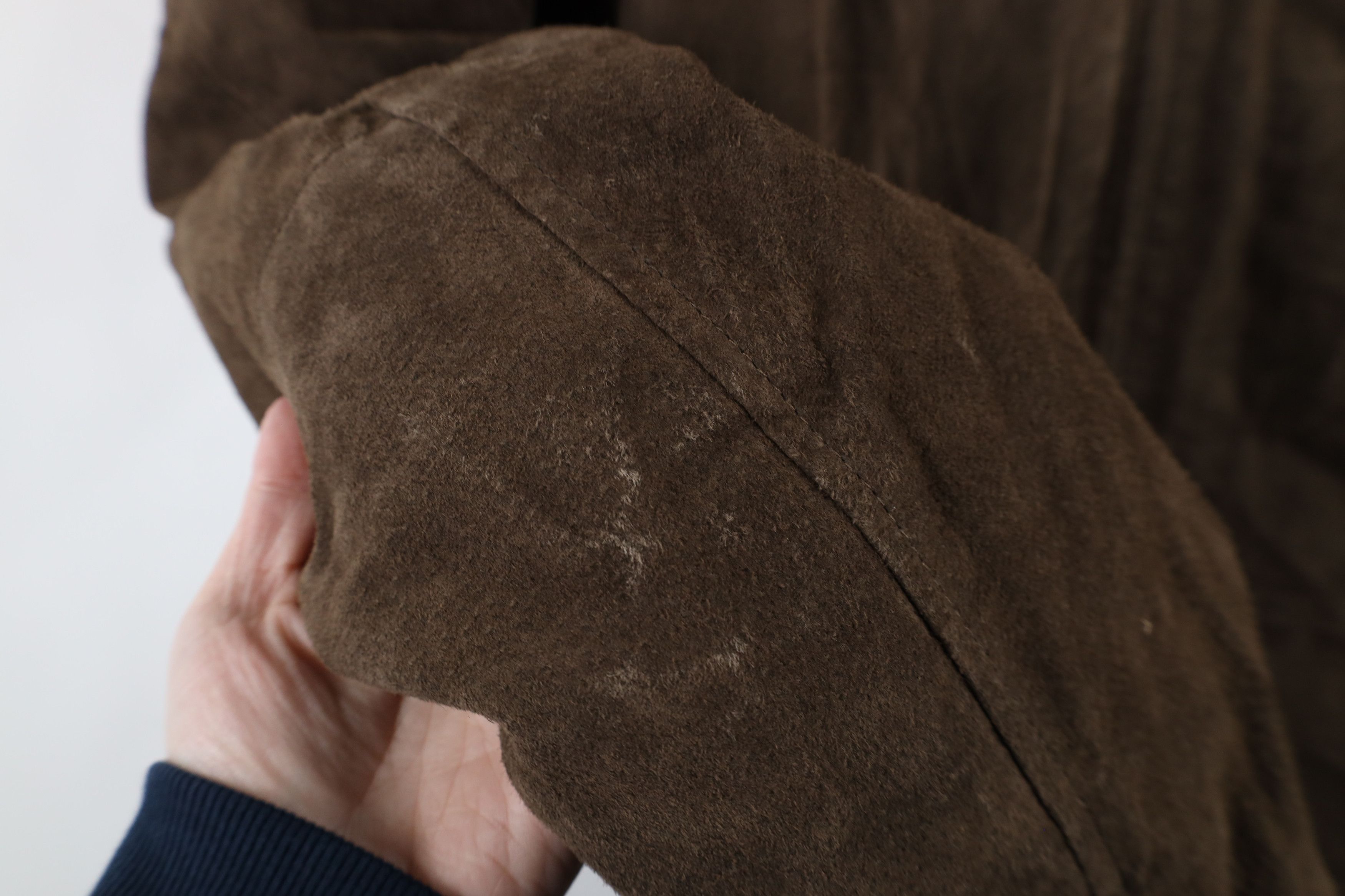 Vintage Vintage 90s Streetwear Suede Leather Full Zip Jacket Brown Size US XXL / EU 58 / 5 - 4 Thumbnail