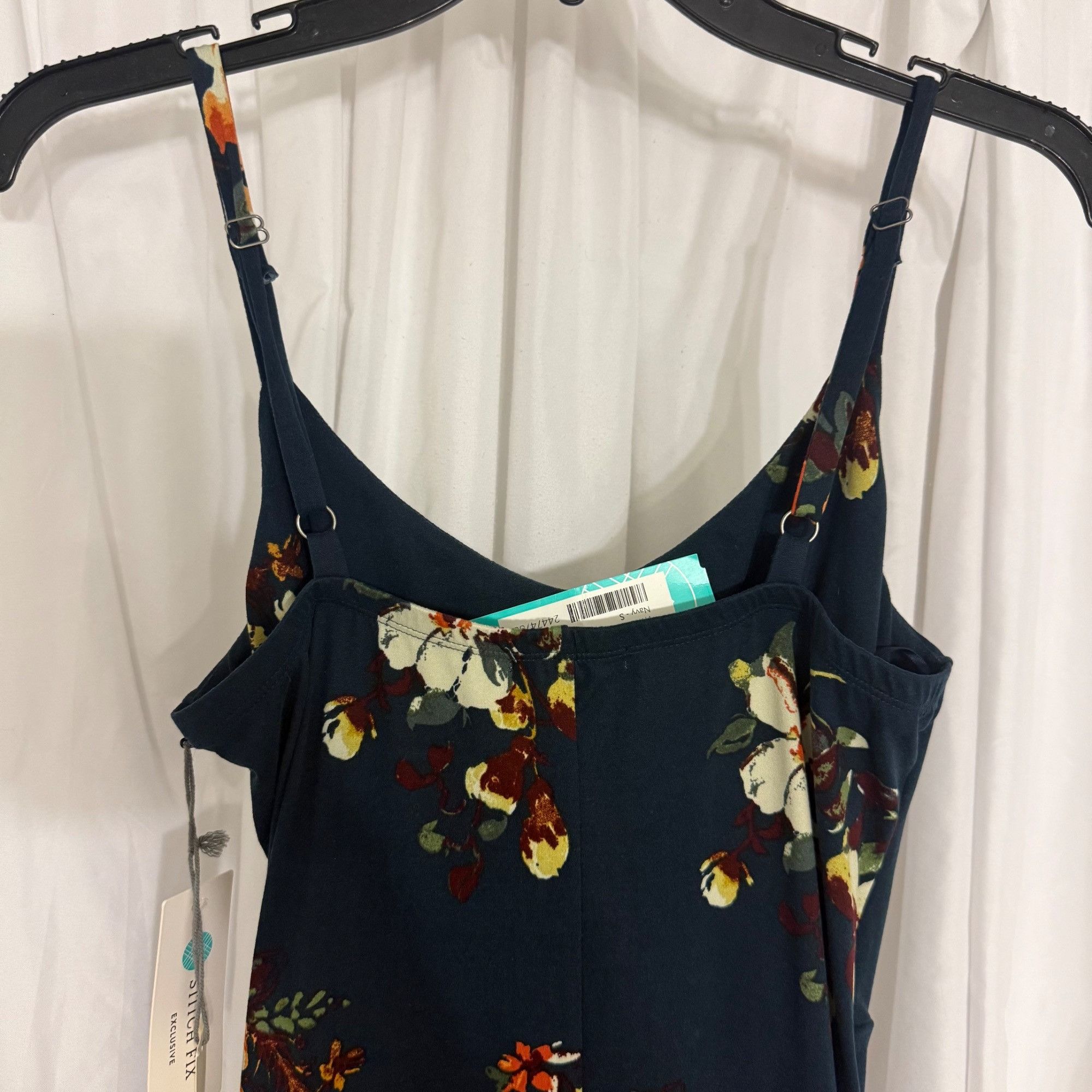 Other Nine Britton Vivienne Floral Navy Midi Dress Knot Detail Adj Size S / US 4 / IT 40 - 11 Thumbnail