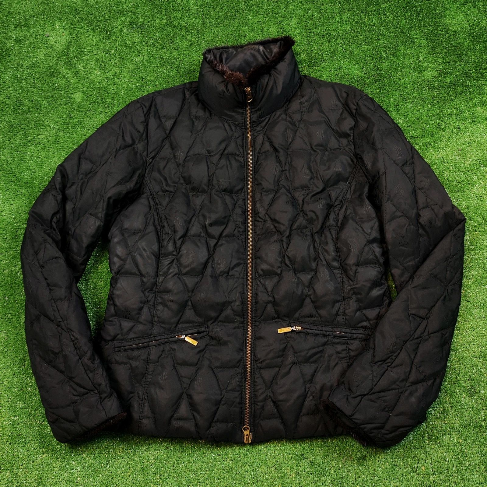 image of Moncler Quilted Jacket 5 Womens Black Designer (Size Medium)
