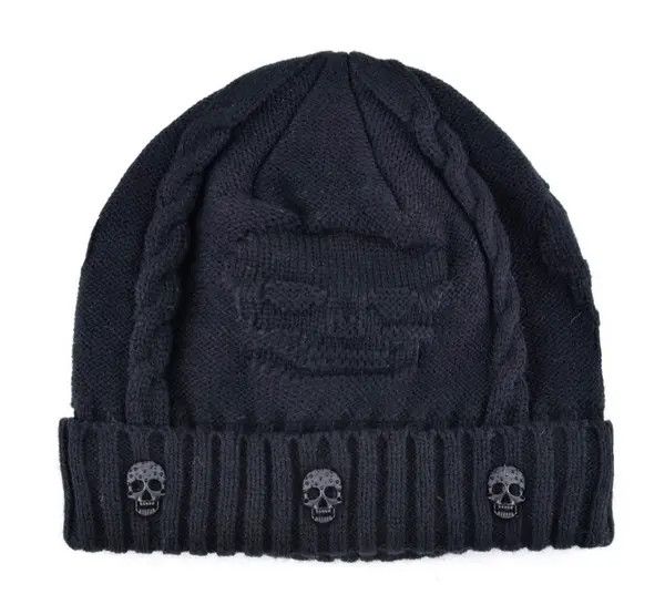 Jewelry Black Skull Beanie Cap Size ONE SIZE - 1 Thumbnail
