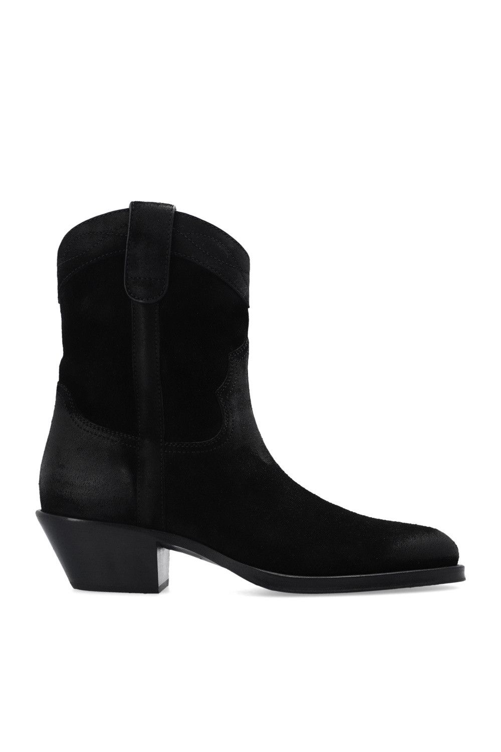 image of Saint Laurent Paris O1W1Db11223 Eastwood Santiag Boots In Suede In Black, Men's (Size 6)
