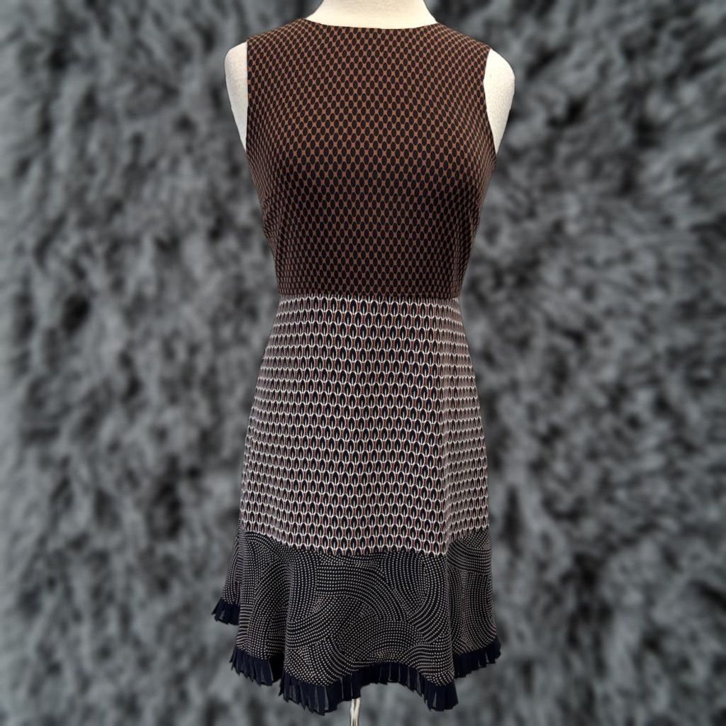 Ann Taylor Ann Taylor Multi Print Dress Sz 2 Women’s Sleeveless Navy White Rust Career Size XS / US 0-2 / IT 36-38 - 1 Thumbnail
