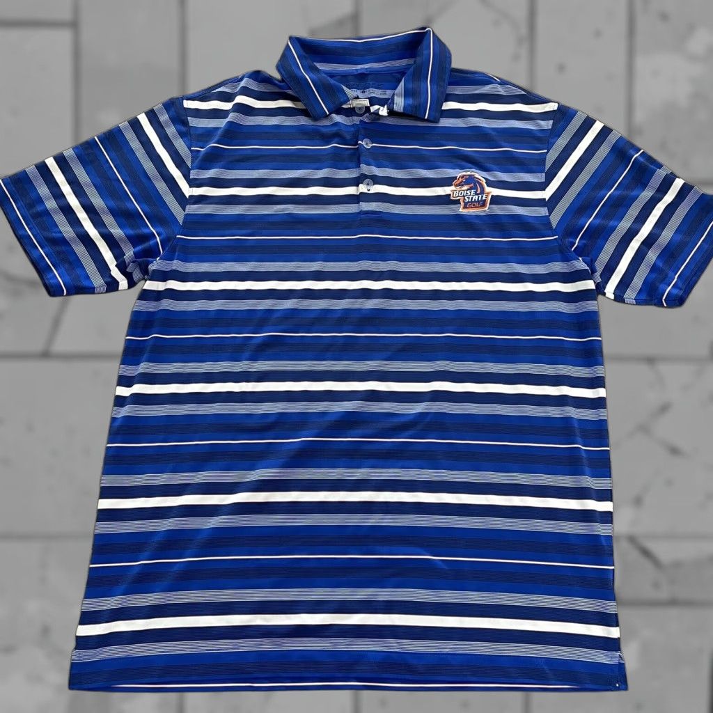 Nike Nike Golf Polo Shirt Men L Blue Boise State Striped Dri-Fit Golf Apparel Size US L / EU 52-54 / 3 - 1 Thumbnail