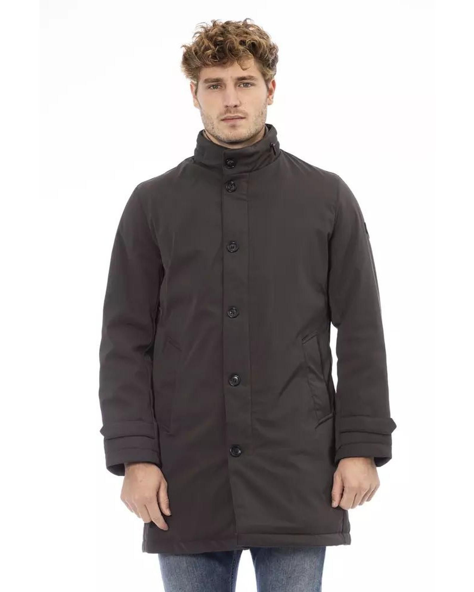 image of Baldinini Polyester Jacket With External Welt Pockets in Brown, Men's (Size Medium)