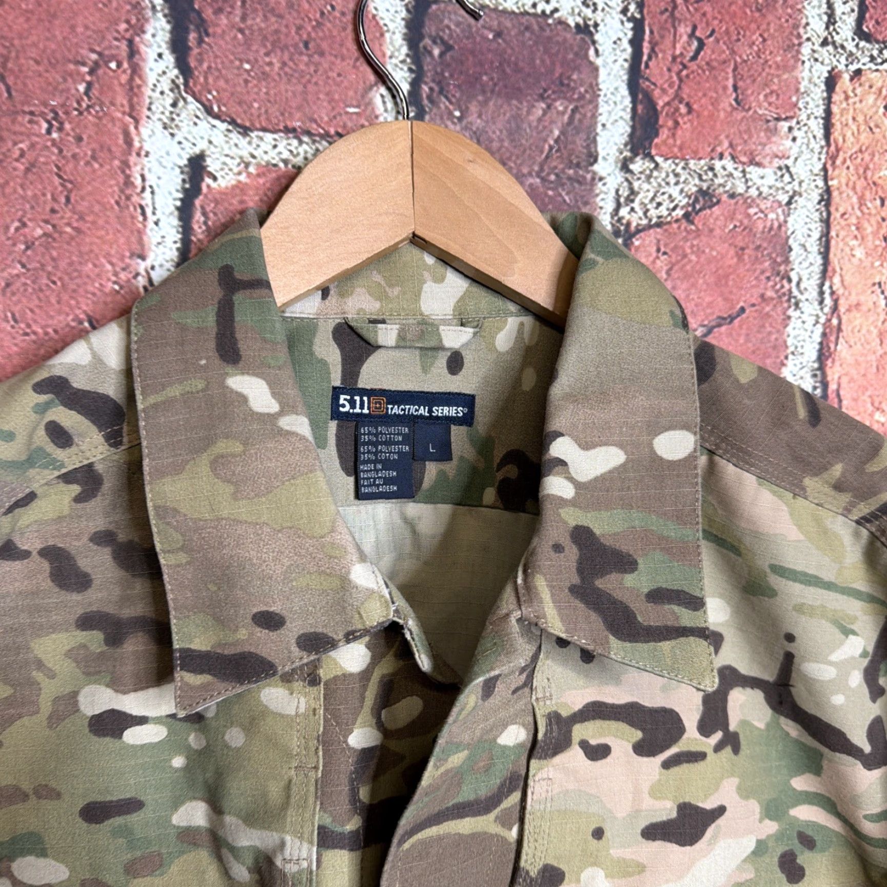 Vintage 5-11 Tactical Mens Green/Brown Camo Jacket Sz Large Size US L / EU 52-54 / 3 - 2 Thumbnail