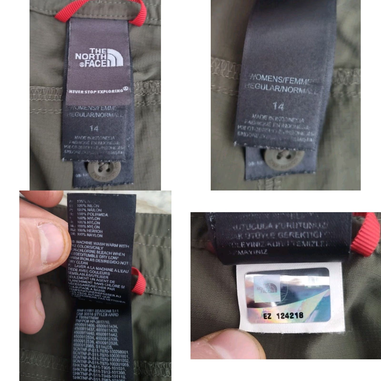 The North Face VINTAGE The North Face Women's Hiking Pants Chino Size 14 Olive Nylon Casual Travel Size 36" / US 14 / IT 50 - 8 Thumbnail