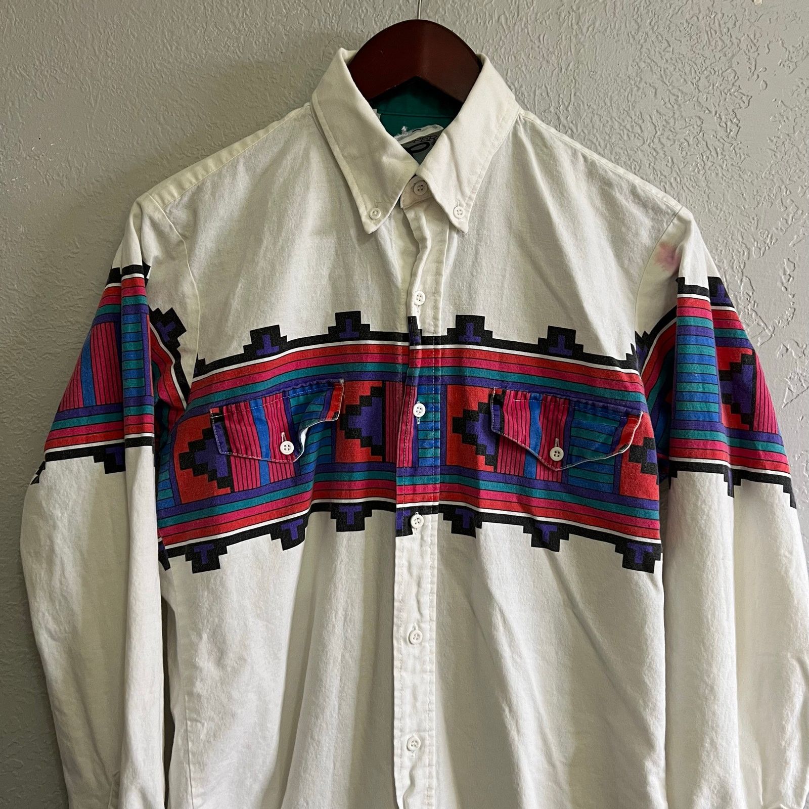 Vintage VTG Roper Western Shirt Mens M Aztec Cowboy Western 90s USA Size US M / EU 48-50 / 2 - 1 Thumbnail