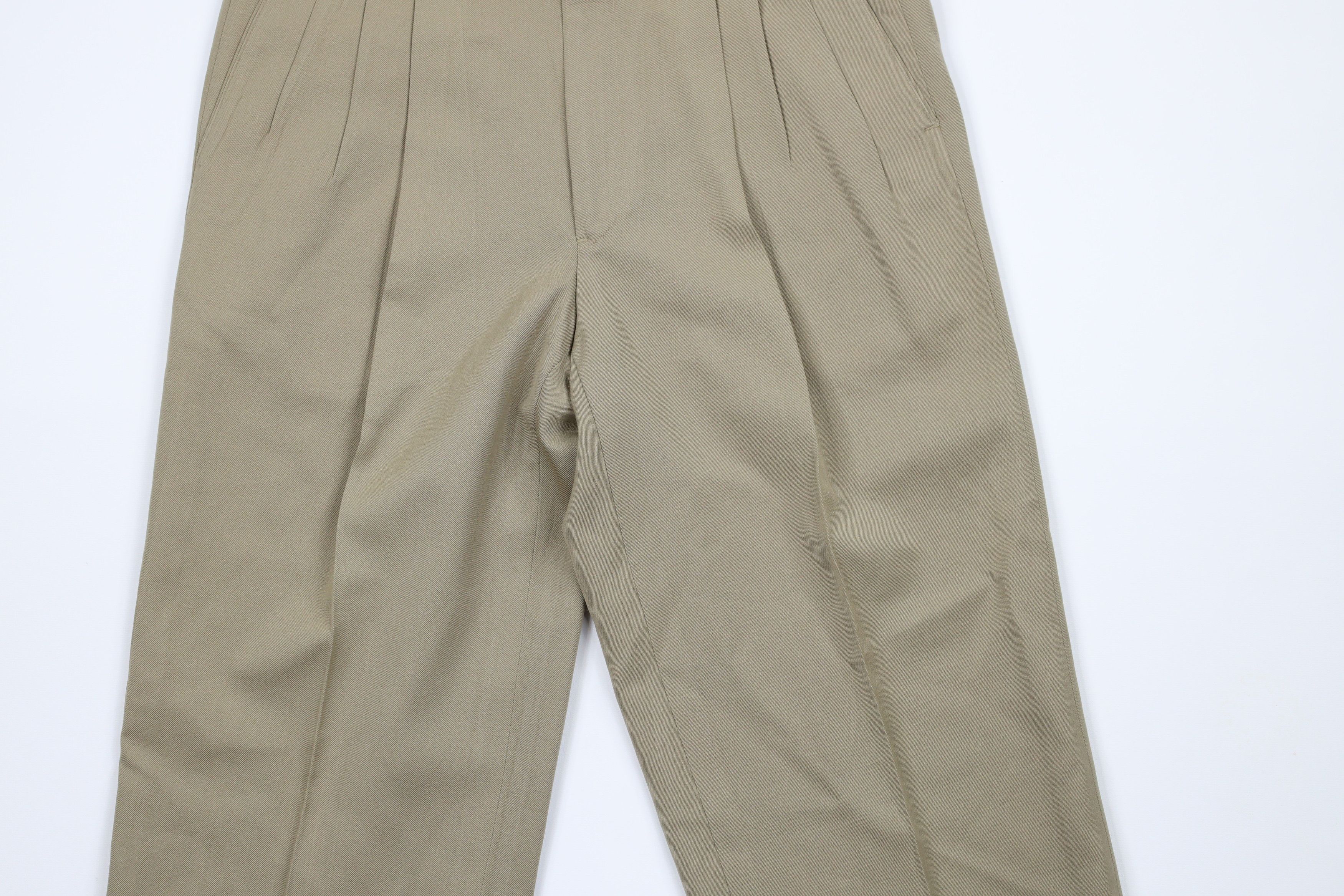 Givenchy × Vintage Vintage 90s Givenchy Cuffed Wool Chino Pants Trousers Beige Size US 32 / EU 48 - 3 Thumbnail