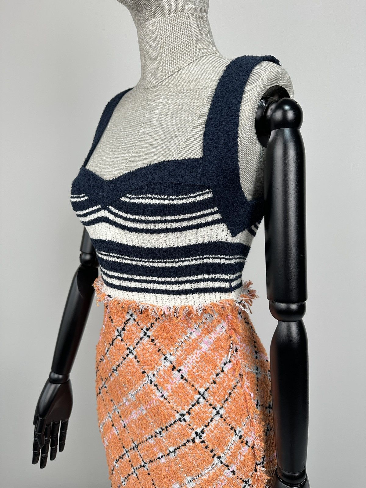 Marni MARNI Striped Bustier Tweed Dress Alkekengi Size 40 Size S / US 4 / IT 40 - 8 Thumbnail