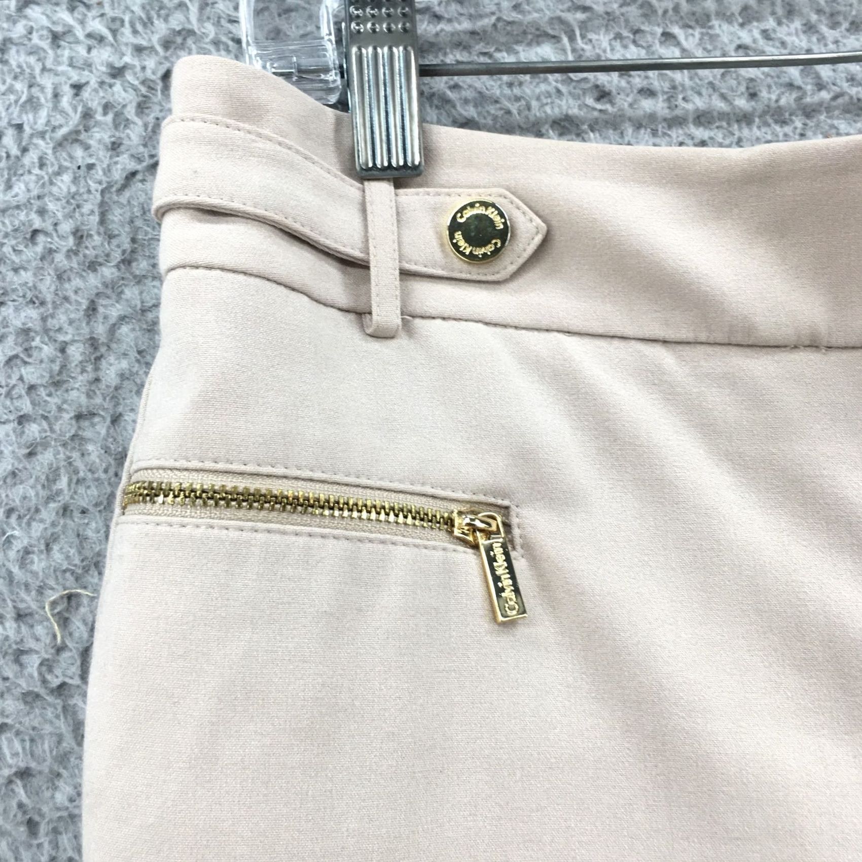 Calvin Klein Calvin Klein Dress Pants Womens 4 Beige Mid Rise Flat Front Zip Slim Leg Flat Front Pockets Classic Dress Pants Womens Menstrual? Size 27" / US 4 / IT 40 - 4 Thumbnail
