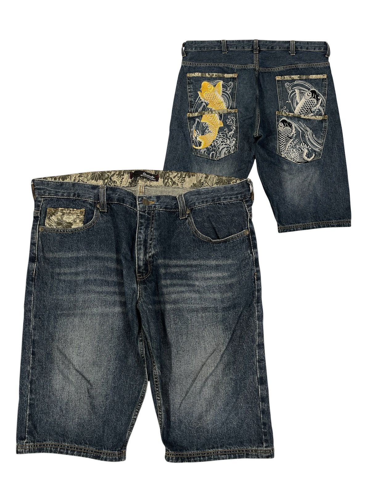 Other Japanese Fish Koi Dominate Embrodery Double Pocket Jeans Size US 40 / EU 56 - 1 Thumbnail
