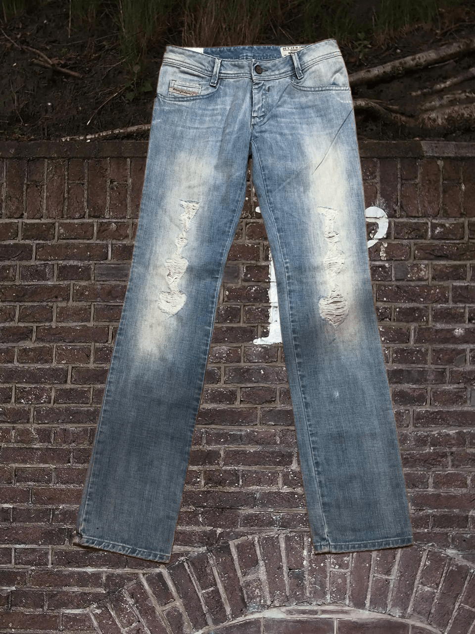 Diesel DIESEL NEWZ Womens Distressed Slim Jeans Blue Cotton Size 27" / US 4 / IT 40 - 1 Thumbnail