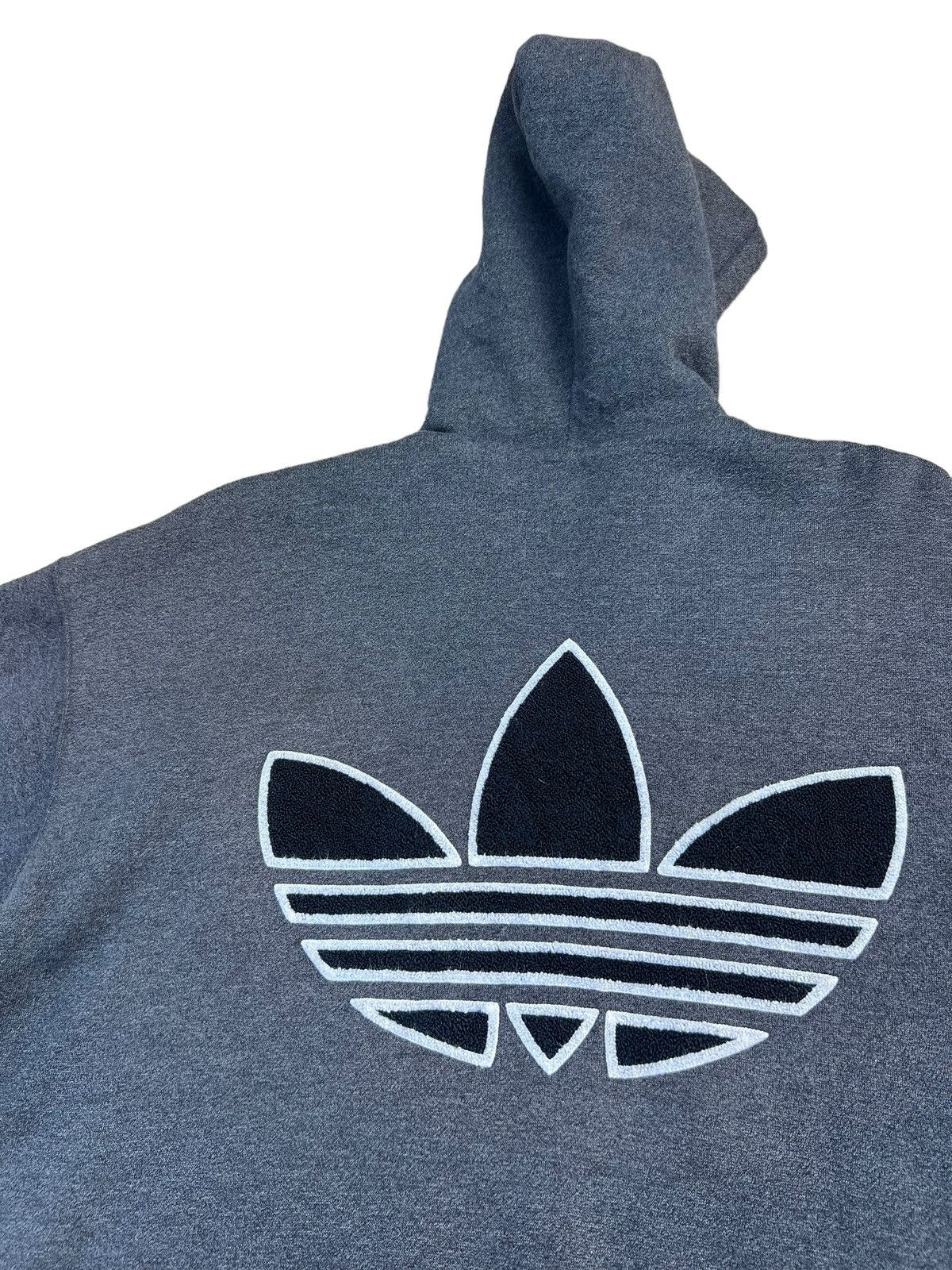 Adidas × Descente RARE!!! Vintage 90s ADIDAS Big Logo Grey Hoodie Parka Jacket Size US XL / EU 56 / 4 - 6 Thumbnail
