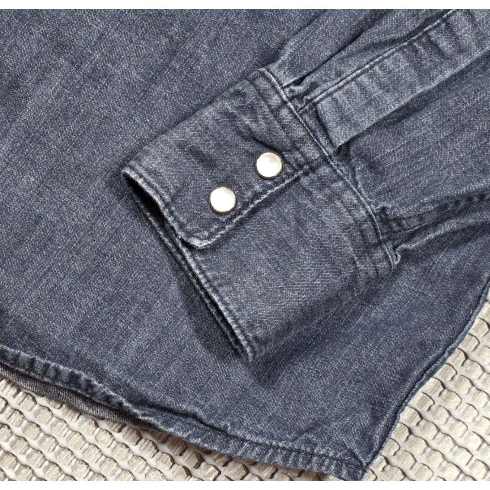 Levi's Levi’s Denim Western Pearl Snap Long Sleeve Blue Mens M Stretch Indigo Shirt Size US M / EU 48-50 / 2 - 6 Thumbnail