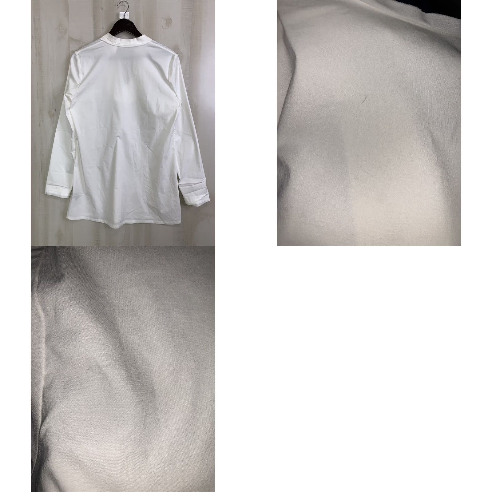 Vintage Adrienne Vittadini Ivory Stretch V-Neck Womens Large Tunic Top Size L / US 10 / IT 46 - 8 Thumbnail