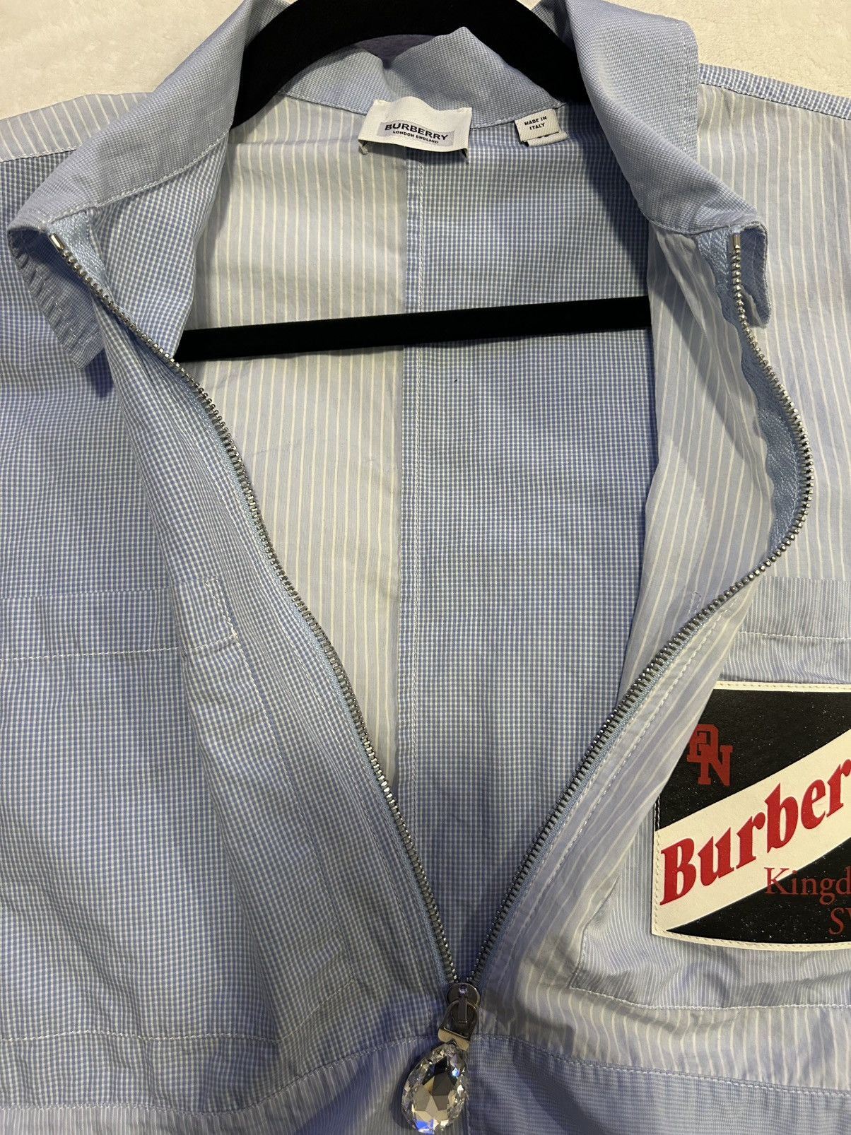 Burberry Burberry Short-Sleeve Logo Patchwork Shirt Size US M / EU 48-50 / 2 - 6 Thumbnail