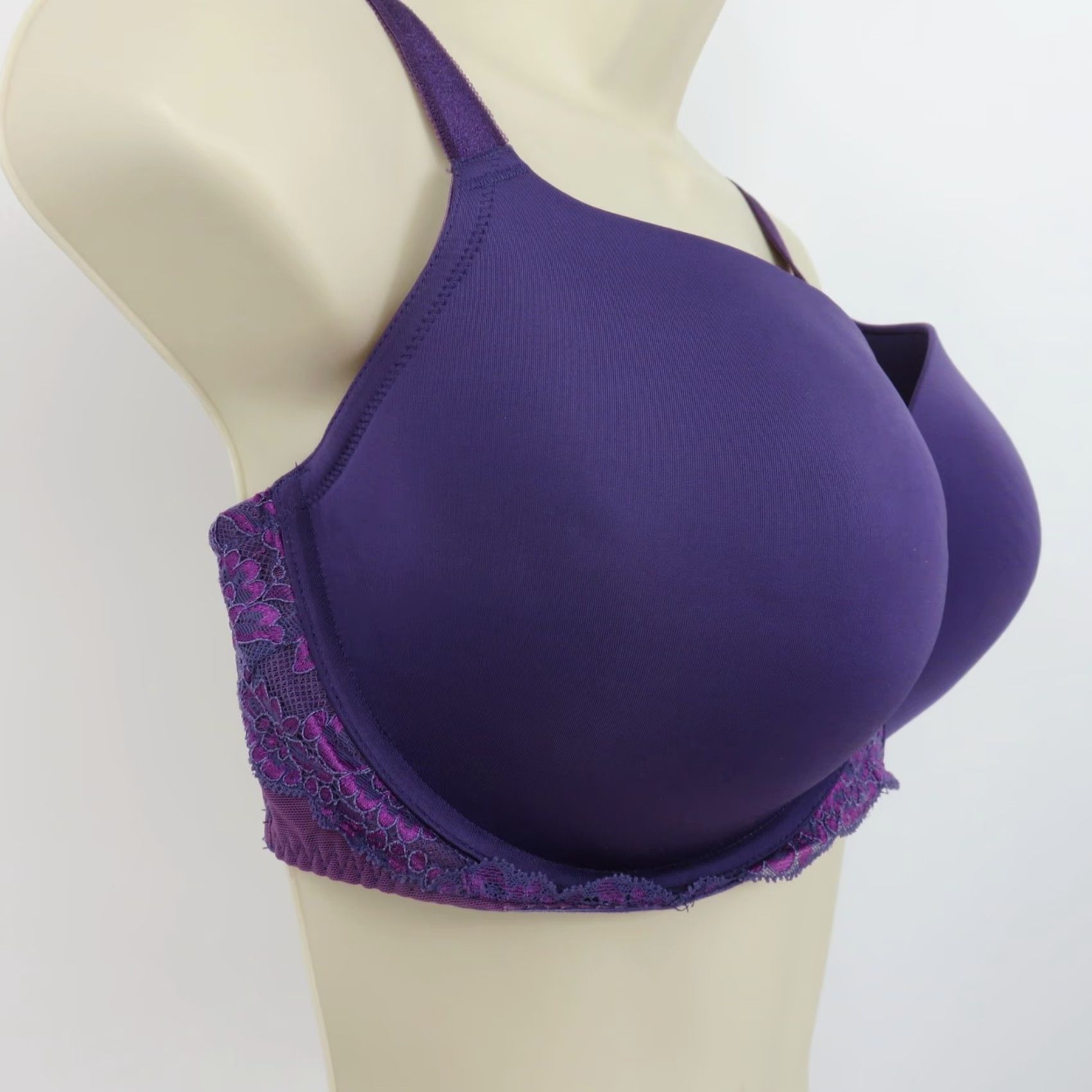Torrid Torrid Purple Solid Underwire Padded Lace Bow Accent 40D Plus Size Womens Bra Size ONE SIZE - 2 Thumbnail