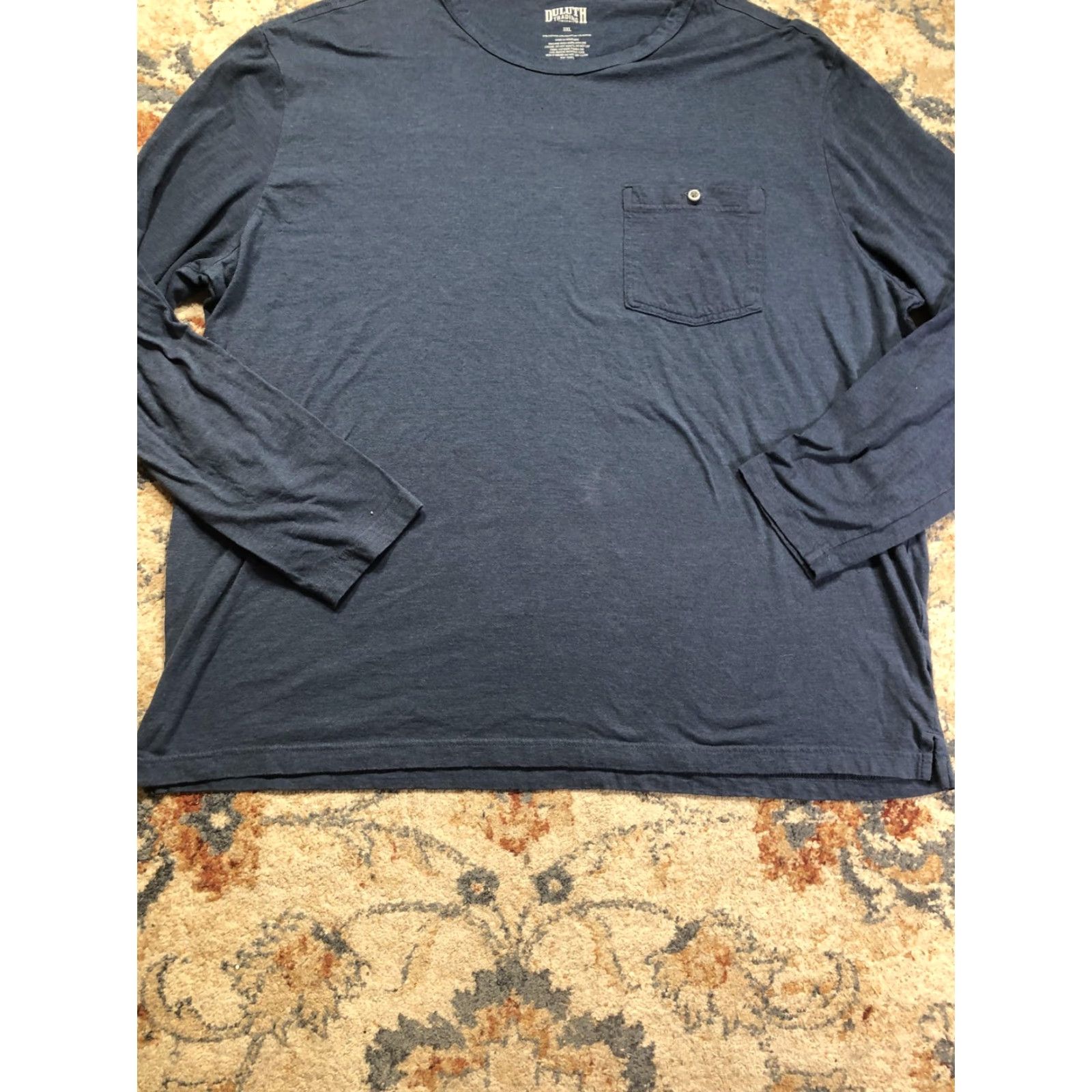 Duluth Trading Company Duluth Trading Co Shirt Mens 3XL Blue Long Sleeve Pocket Tagless Crewneck Tee Size US XXL / EU 58 / 5 - 5 Thumbnail
