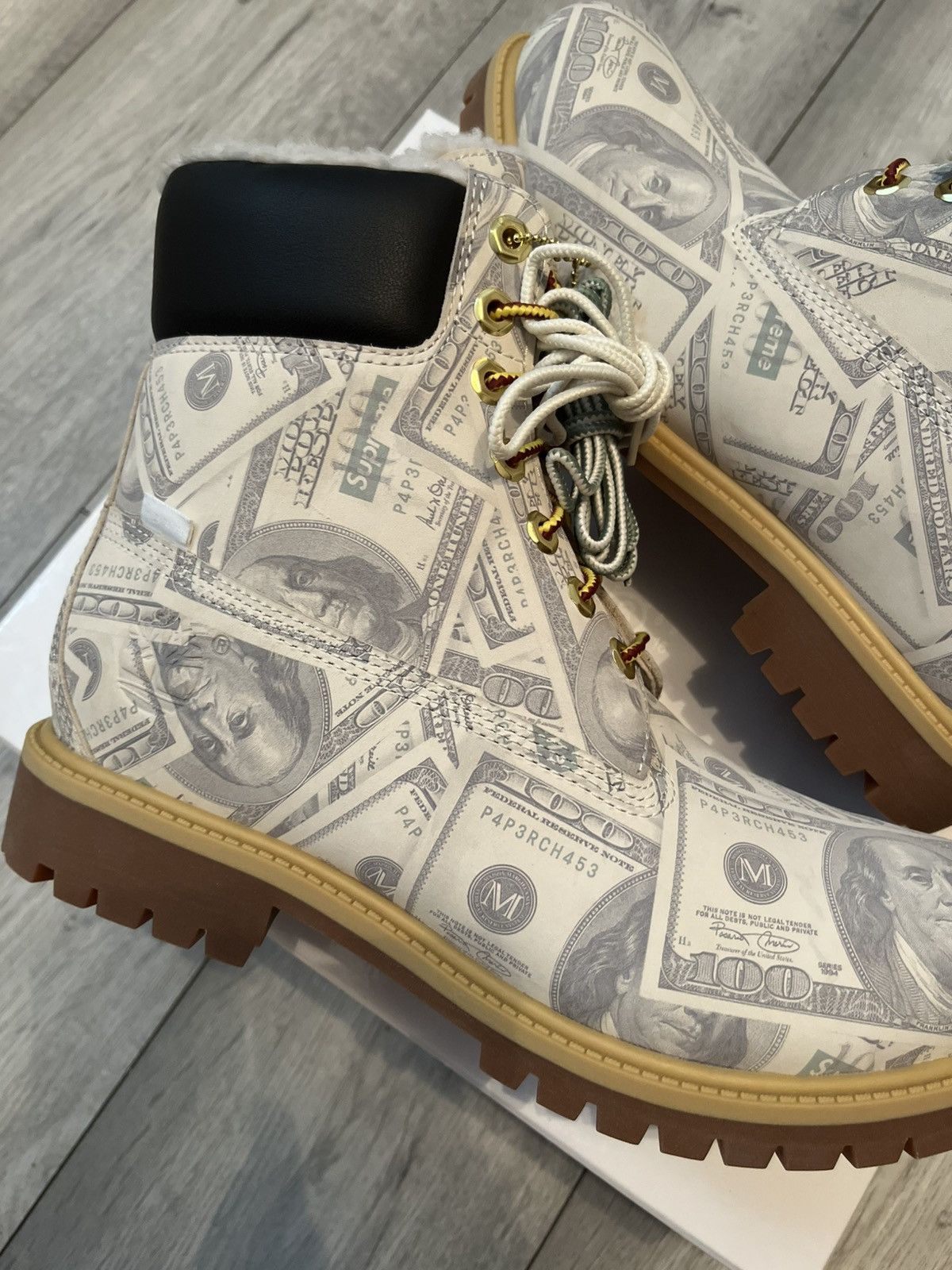 Maison Margiela × Supreme Supreme MM6 Maison Margiela Timberland Boot $100 Bills Size US 9 / EU 42 - 2 Thumbnail