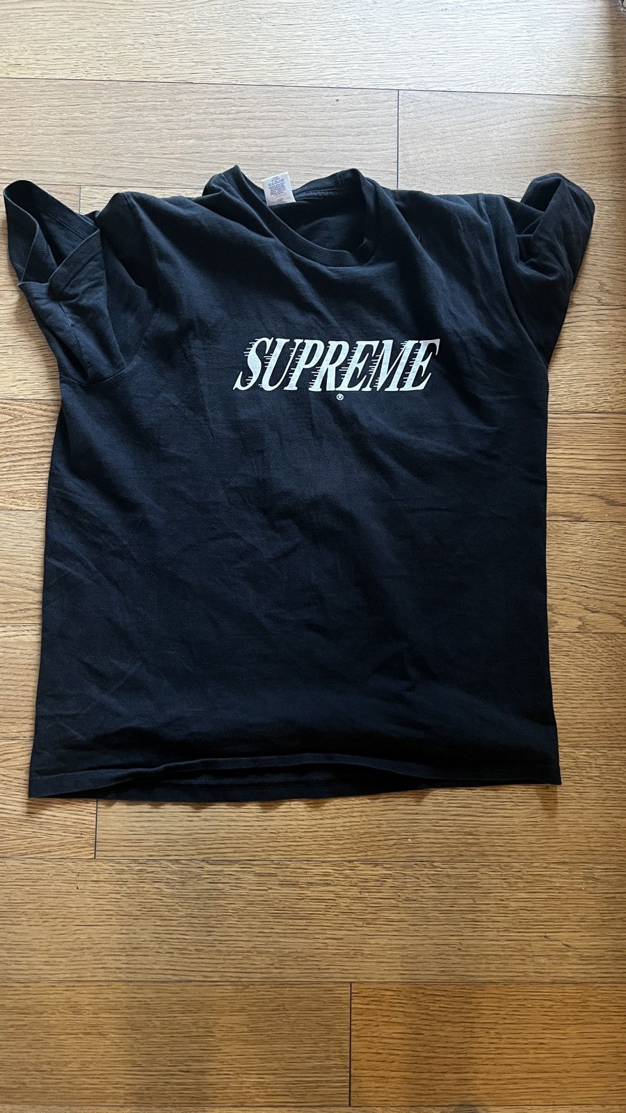 Supreme floral logo tee black online