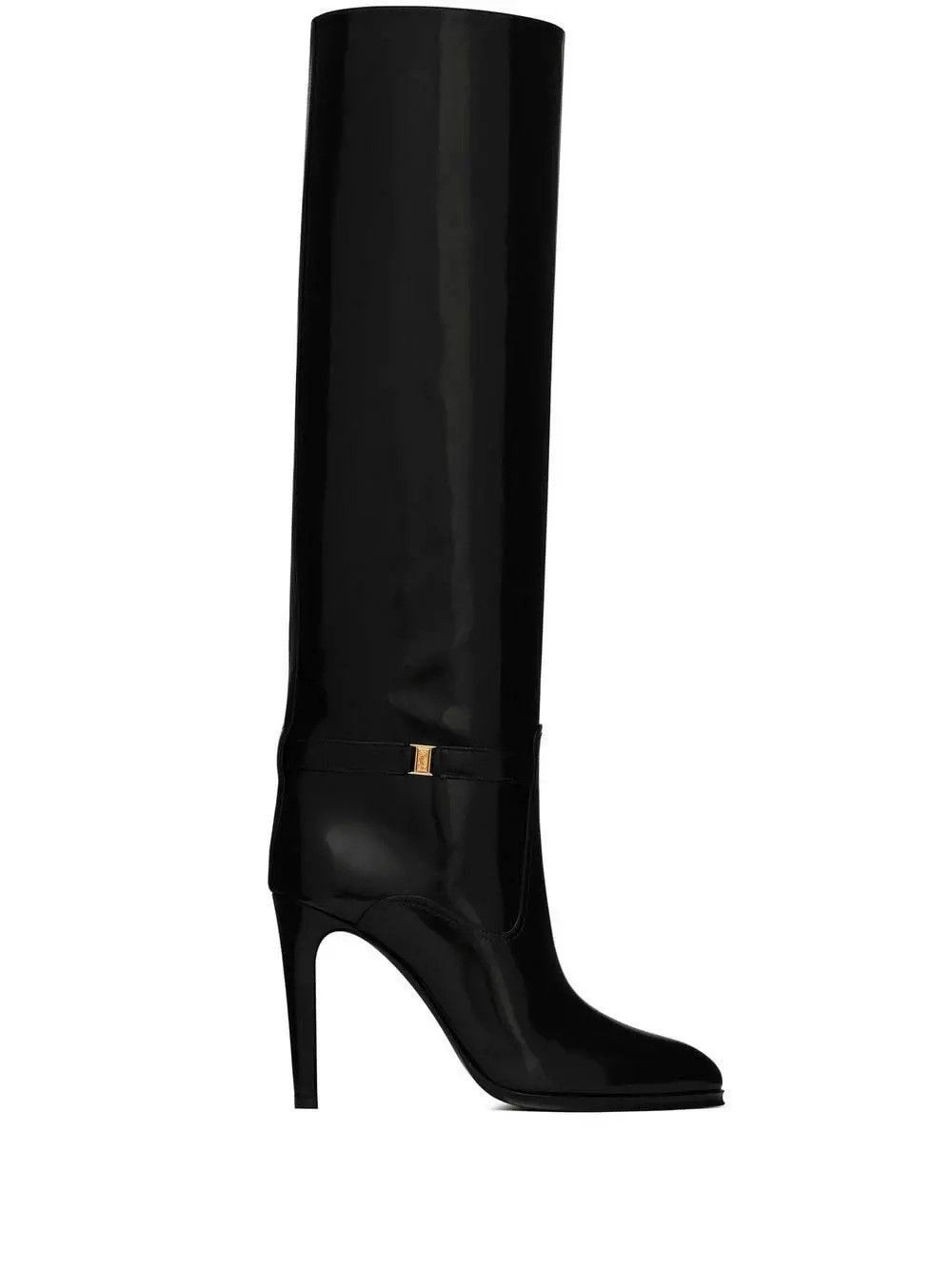 o1bcso1str1224 Diane Boots In Shiny Leather in Black