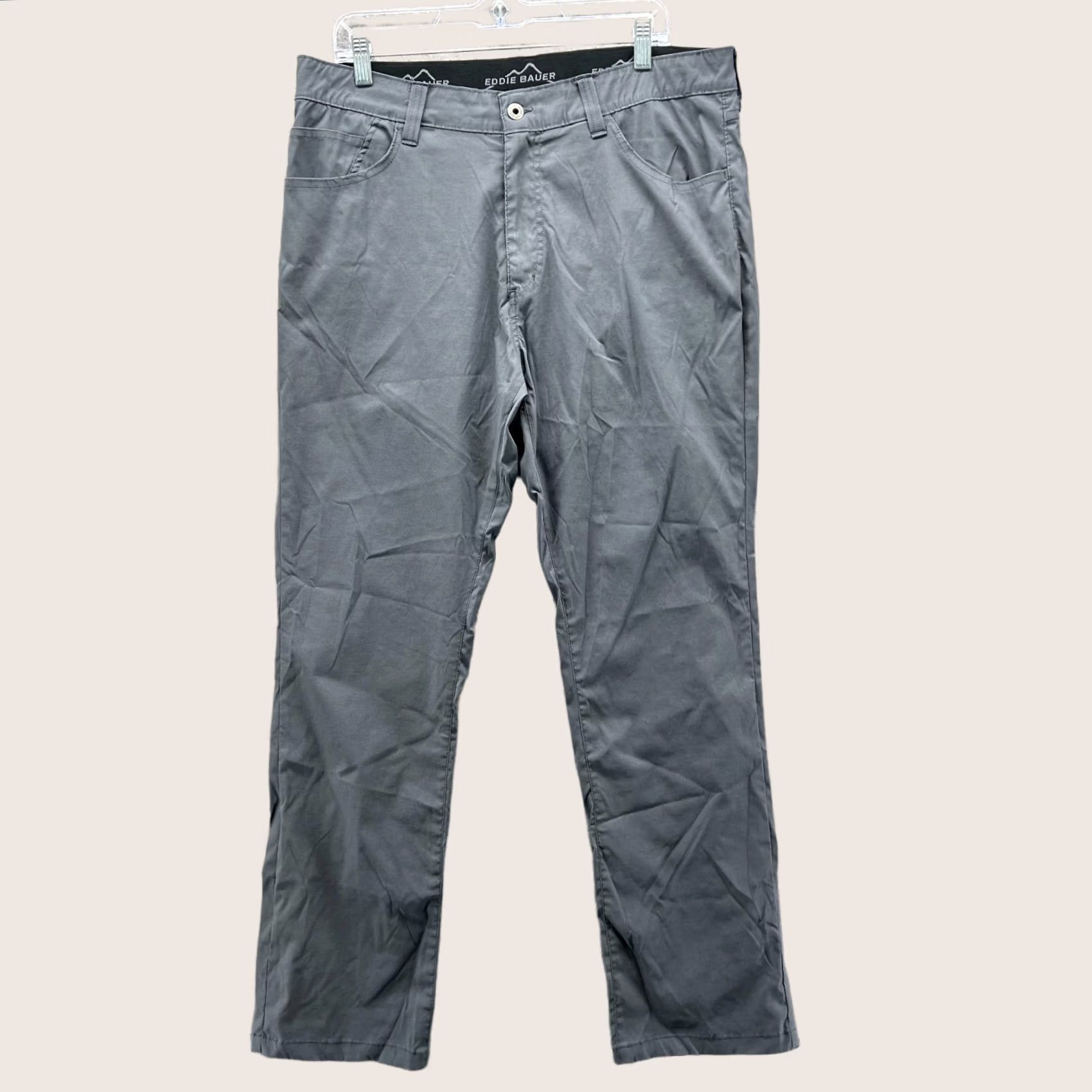 Eddie Bauer VINTAGE Eddie Bauer Pants Men 36x32 Gray Chino Flat Front Stretch Trousers Golf Casual Formal Workwear Size US 36 / EU 52 - 1 Thumbnail