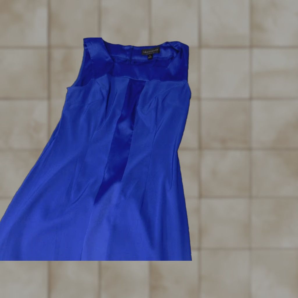 Vintage Connected A-Line Dress Womens 8 Blue Sleeveless Raglan Zip Knee Length Polyester Rayon Floral Ruffle Lined Knee Fall casual business Womens Size M / US 6-8 / IT 42-44 - 1 Thumbnail