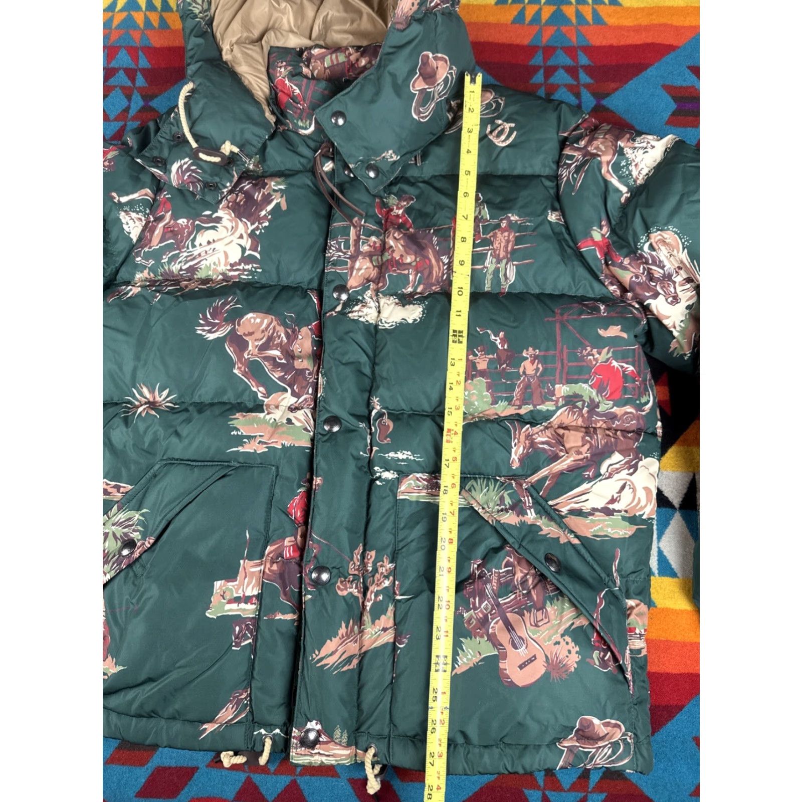 Polo Ralph Lauren VINTAGE Polo Ralph Lauren Western Puffer Jacket Men L Rodeo Green Down Coat Nylon Shell Size US L / EU 52-54 / 3 - 7 Thumbnail