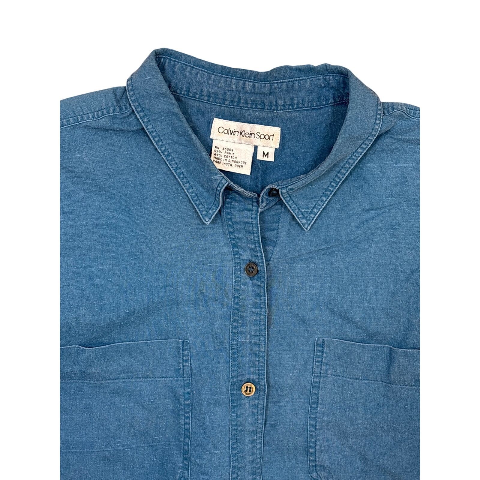 Calvin Klein Vintage Calvin Klein Sport button up top Medium Blue shirt Size M / US 6-8 / IT 42-44 - 2 Thumbnail
