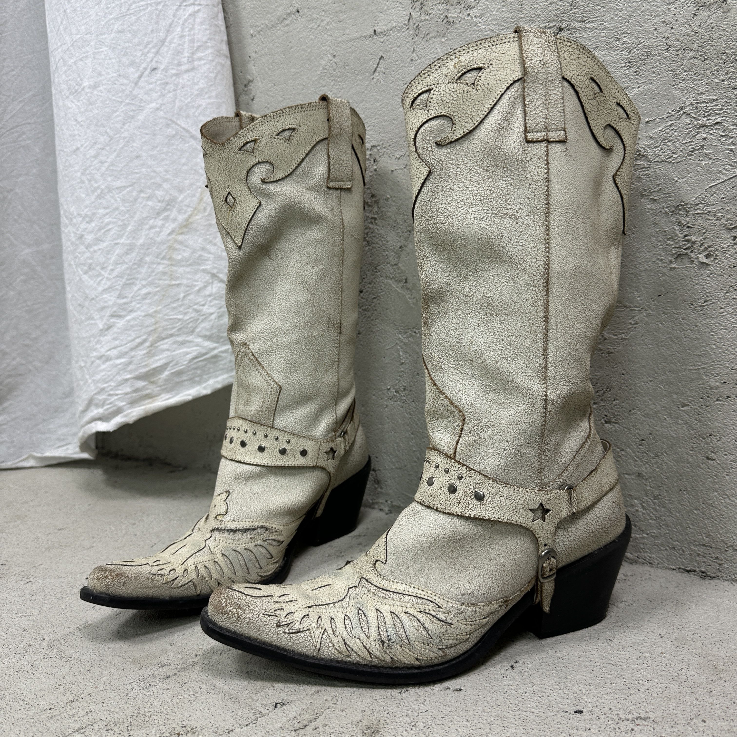 Vintage Vintage Cracked Leather Western Cowboy Boots Y2K Size US 9 / IT 39 - 3 Thumbnail