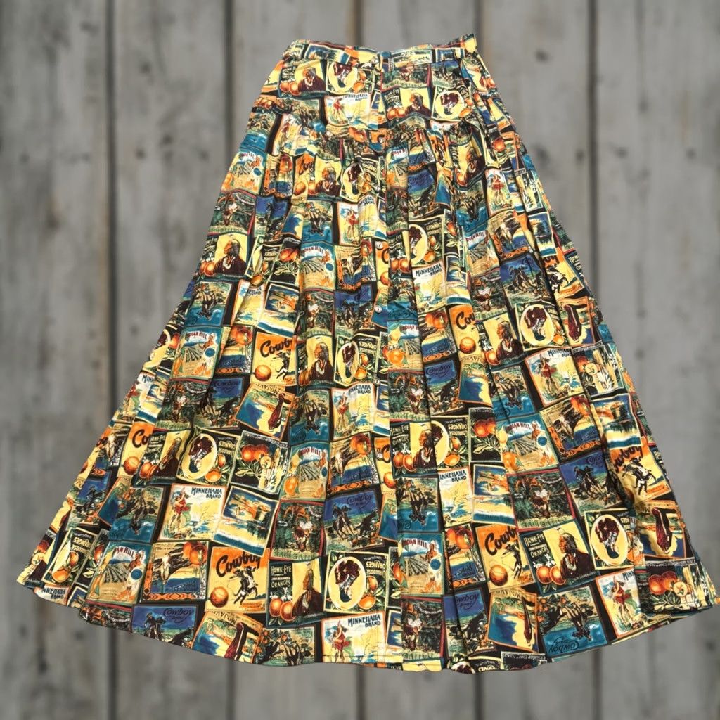 Vintage VINTAGE 80s R.D midi-length Skirt Women's M Western Novelty Print Made In USA Skirt Women's M Western Novelty Print 80s VINTAGE Size 32" / US 10 / IT 46 - 1 Thumbnail