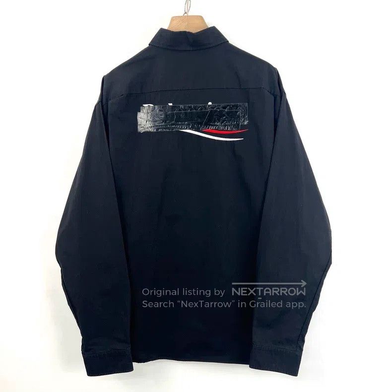 Balenciaga Balenciaga Black Vinyl Embroidered Coke Shirt Size XS / US 0-2 / IT 36-38 - 3 Thumbnail