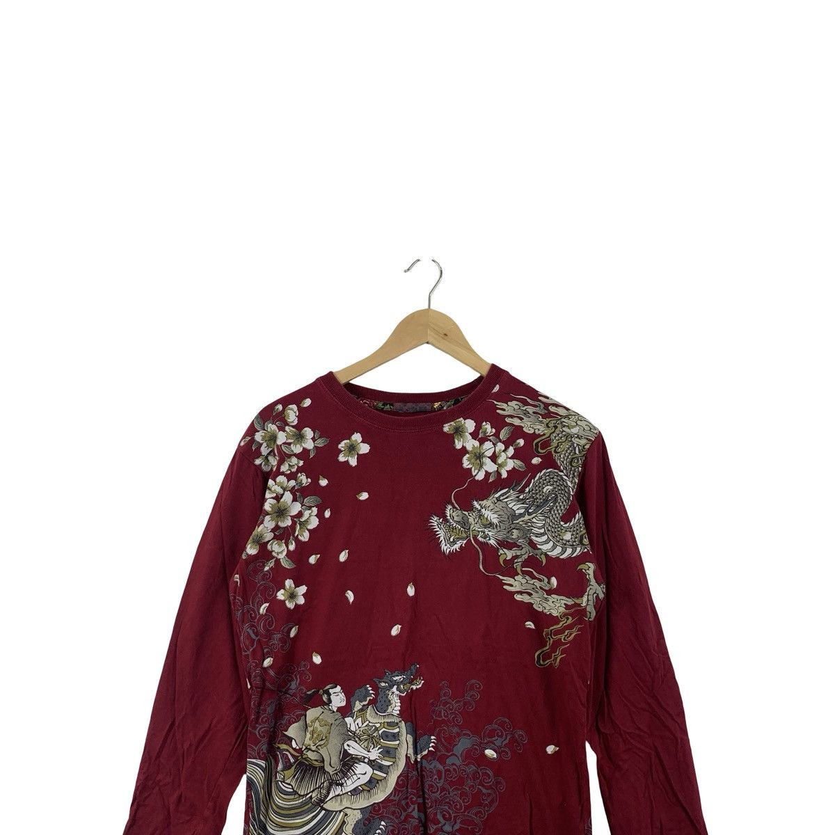 Vintage Vintage JAPANESE DRAGON & GEISHA Graphic Long Sleeve Tee Size M / US 6-8 / IT 42-44 - 2 Thumbnail