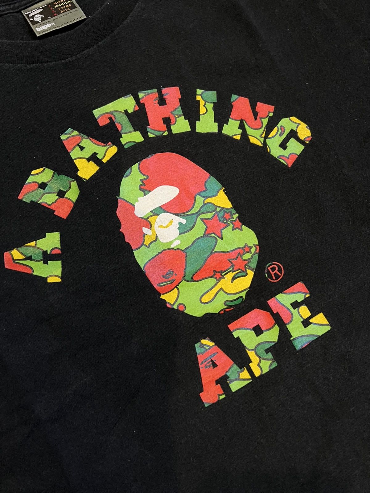 Bape A Bathing Ape Black Psyche Camo College Logo T-Shirt Size US M / EU 48-50 / 2 - 3 Thumbnail
