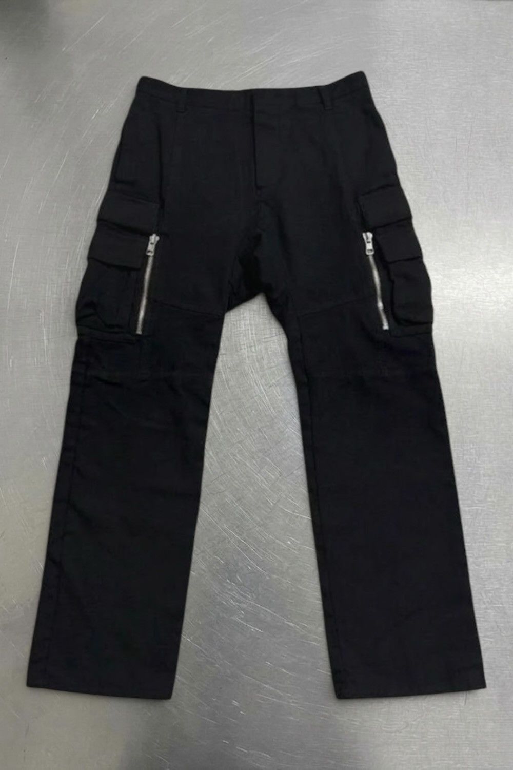 Balmain Balmain Pleated Black/White Leather Panelled Biker Pants