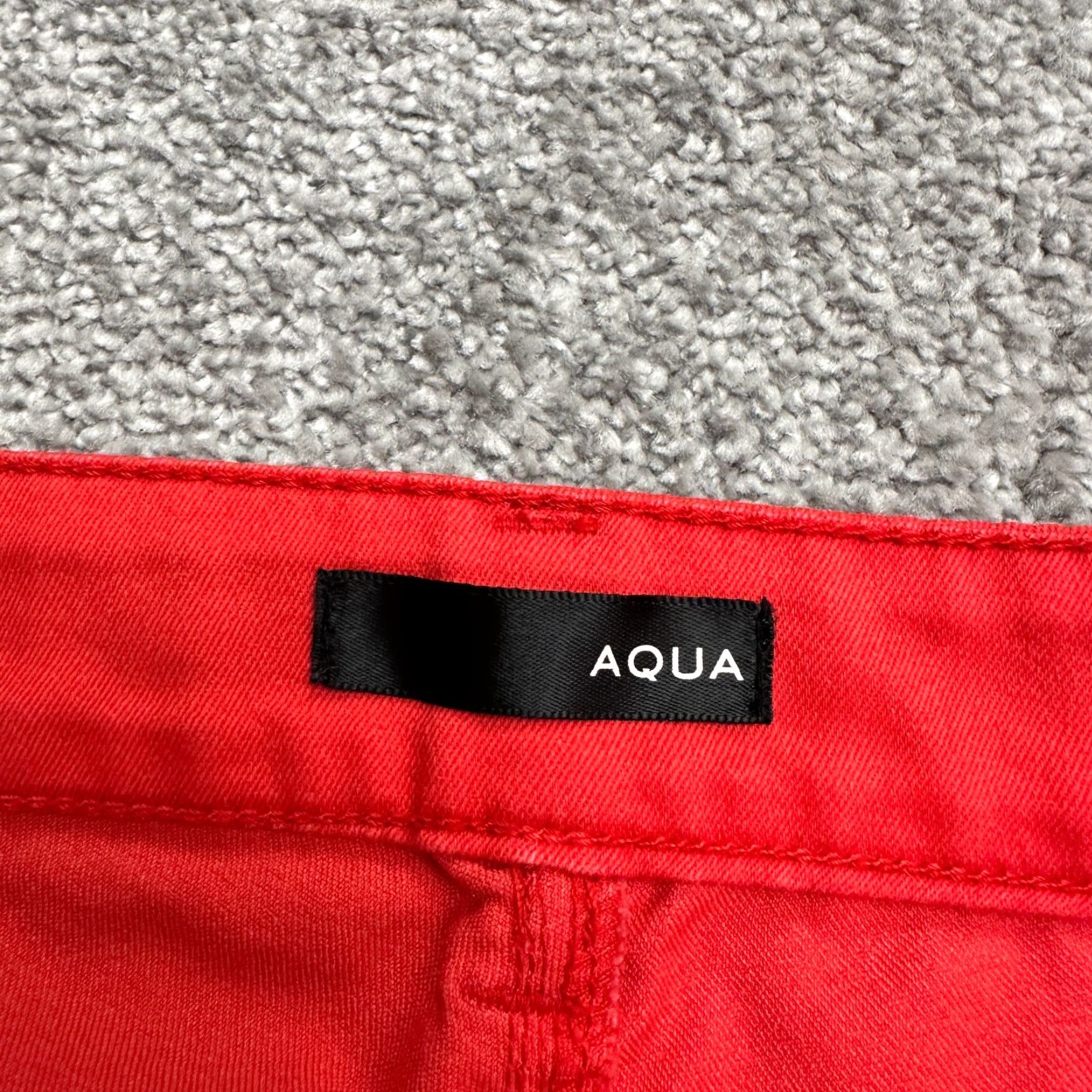 AQUA Aqua Skinny Jeans Womens 25 Red Mid Rise Stretch Casual 28x30 Denim Cotton Polyester Spandex 5-Pocket Zip Button Size 42" / US 20 - 5 Thumbnail